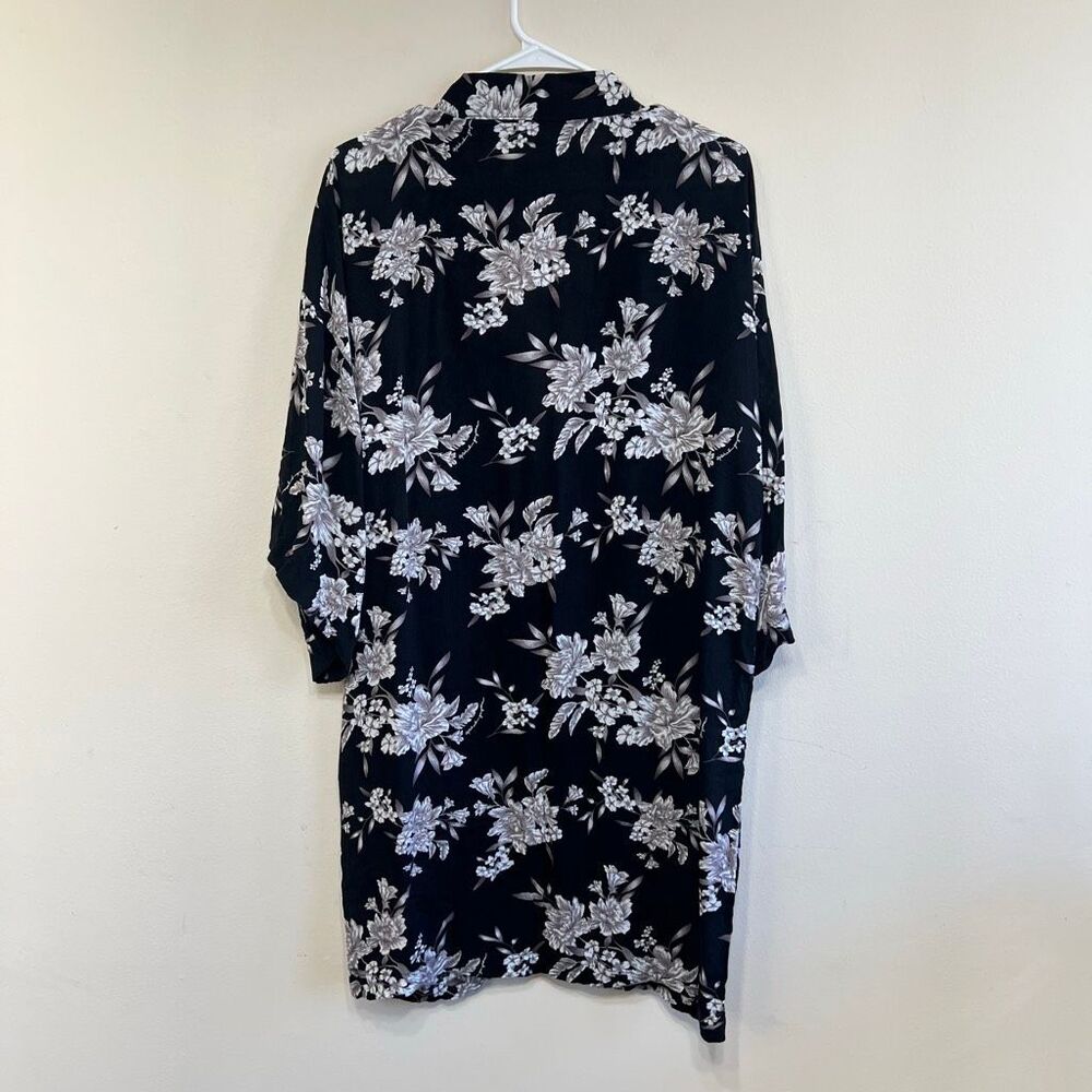 Spiritual Gangster Womens Floral Rayon Tie Front Maya Kimono Robe Black OS - Picture 6 of 7